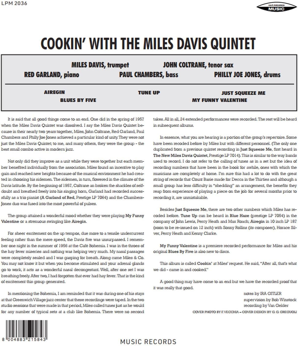 Miles Davis - Cookin' - 180g Mono Reissue Vinyl