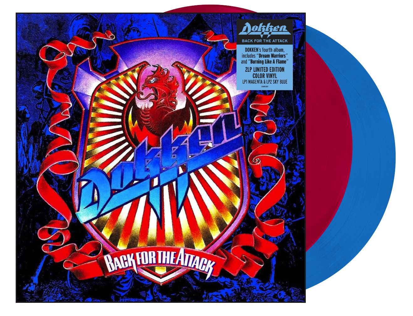 Dokken - Back For The Attack - Limited 2LP Magenta / Sky Blue Vinyl