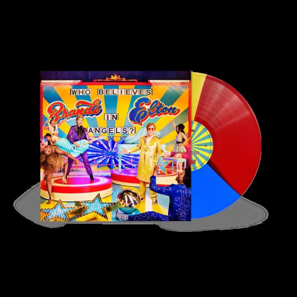 Elton John & Brandi Carlile - Who Believes In Angels? Tri-colour Red, Yellow, Blue Vinyl