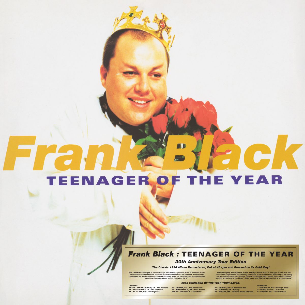Frank Black Teenager Of The Year (30th Anniversary Edition) 2LP Gold Vinyl