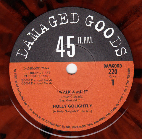 Holly Golightly – Walk A Mile (In My Shoes) Limited Edition Brown 'Swirly' 7" Vinyl