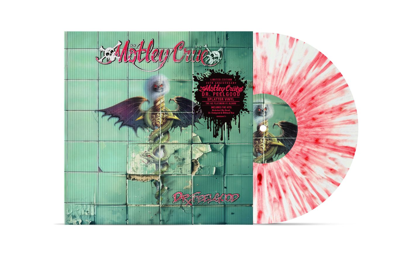 Motley Crue - Dr. Feelgood (2024 Remaster) White, Red Splatter Vinyl (Limited Lenticular Sleeve)