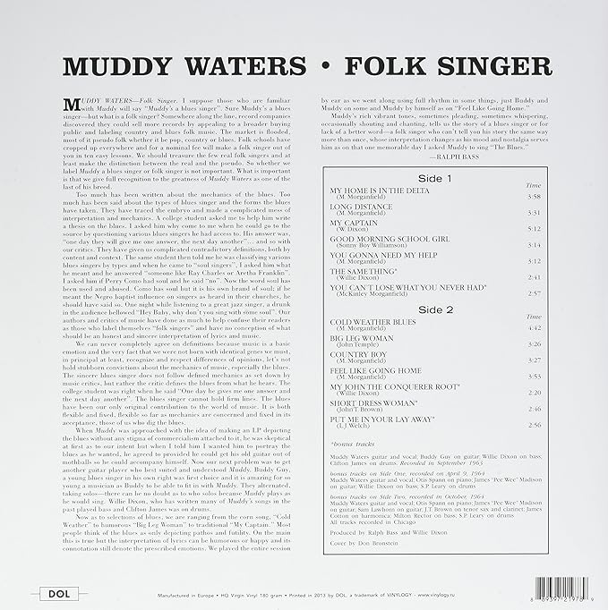 Muddy Waters - Folk Singer - 180g Vinyl