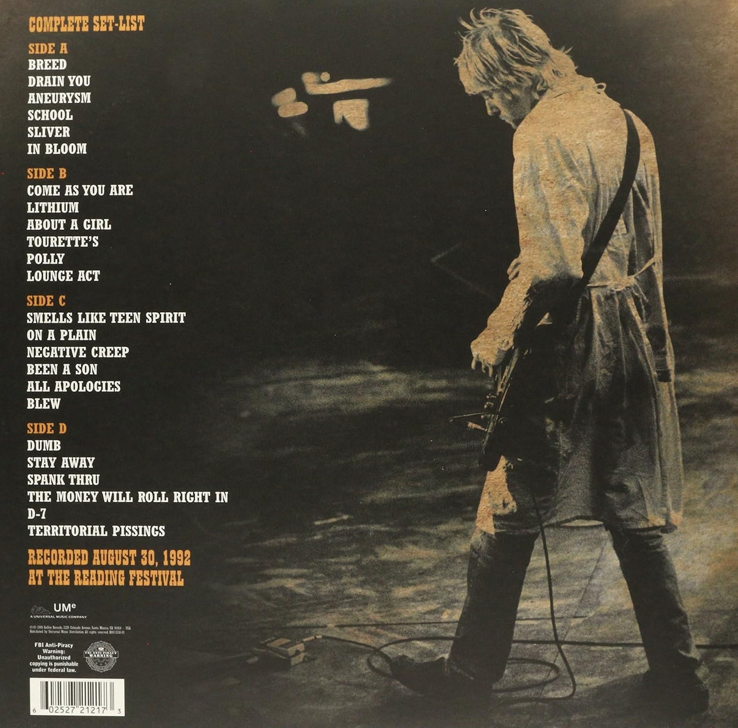Nirvana - Live At Reading - 2LP Vinyl