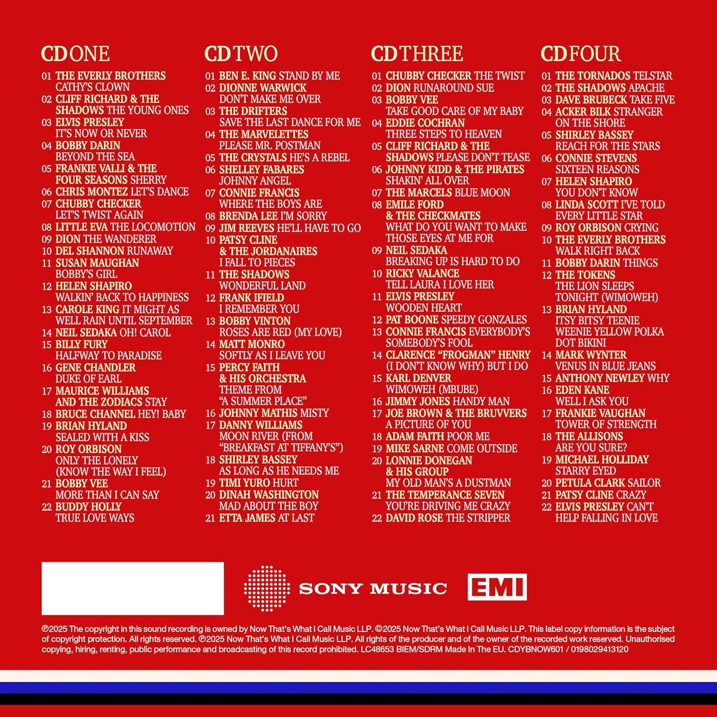 NOW Yearbook Presents - The 60s - Volume 1: 1960-1962 (4CD Standard)