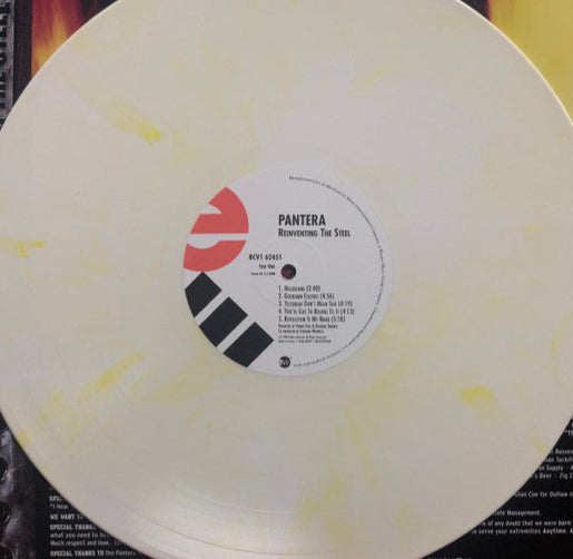 Pantera - Reinventing the Steel - Limited Edition White & Yellow Flame Marbled Vinyl