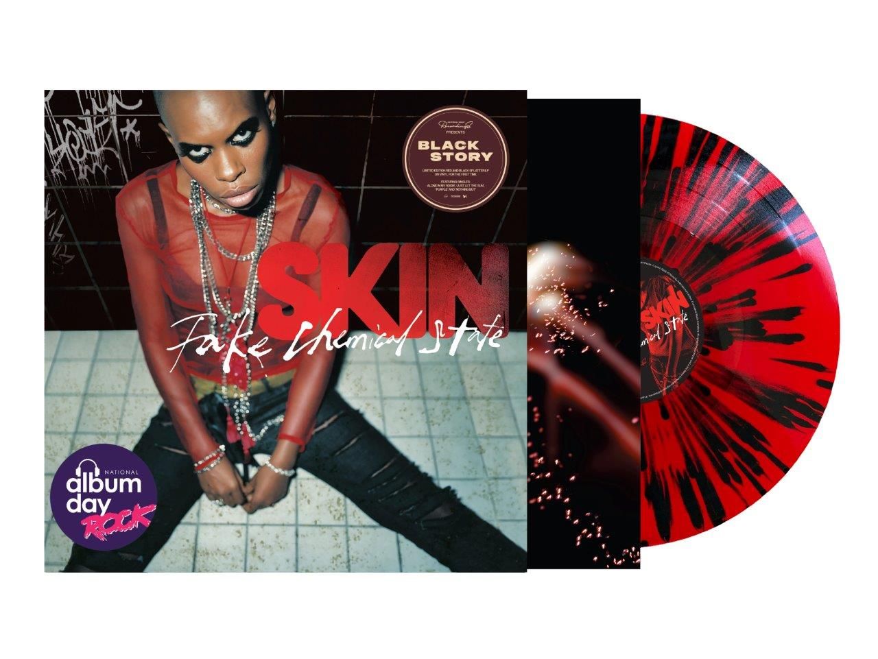 SKIN - Fake Chemical State - Red, Black Splatter Vinyl