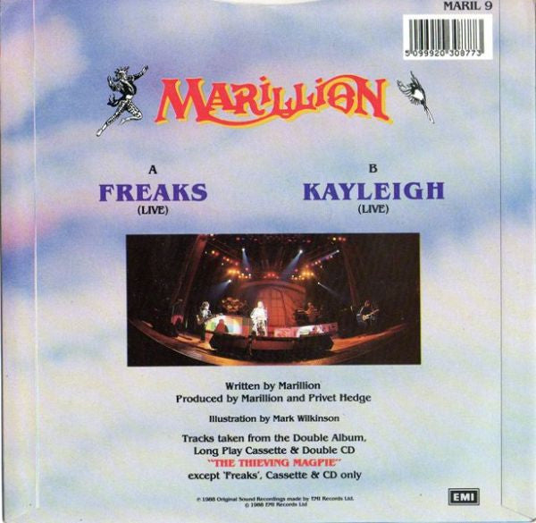 Marillion - Freaks (Live) / Kayleigh (Live) : 7" Vinyl Single