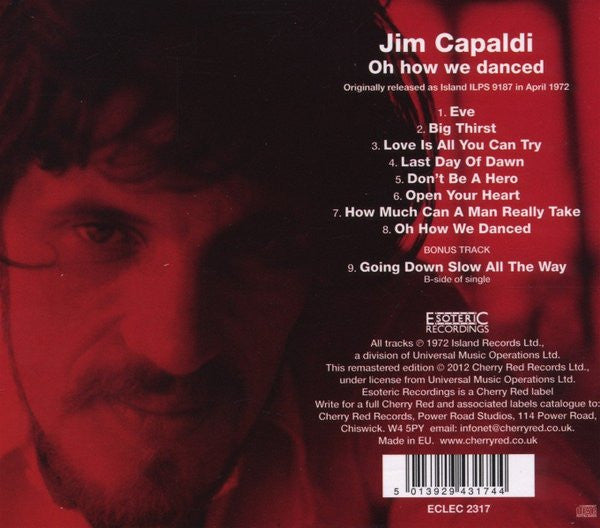 Jim Capaldi - Oh How We Danced : Remastered CD