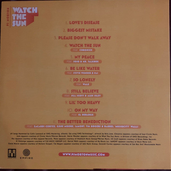 PJ Morton - Watch The Sun - Yellow Vinyl