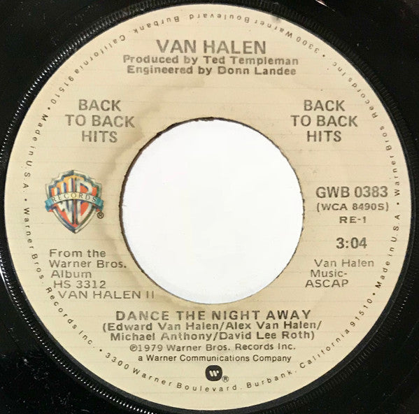 Van Halen - You Really Got Me / Dance The Night Away: Import 7" Single