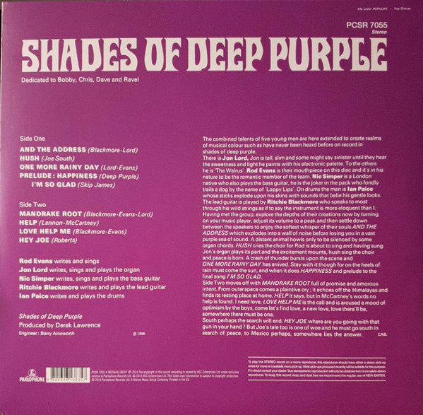 Deep Purple - Shades Of Deep Purple - Remastered 180g Vinyl