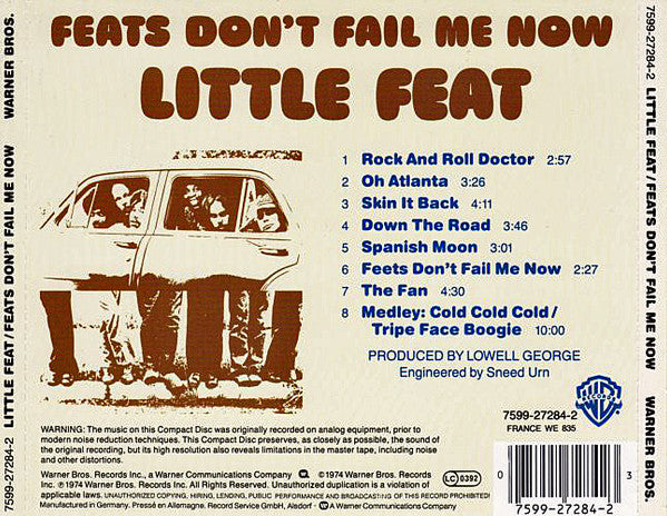 Little Feat - Feats Don't Fail Me Now : Remastered CD