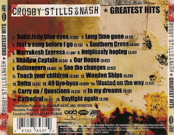 Crosby, Stills & Nash - Greatest Hits - CD