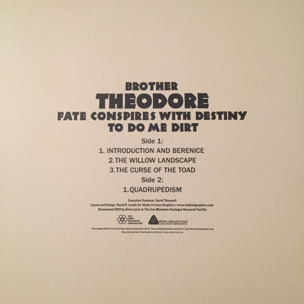 Brother Theodore - Fate Conspires With Destiny To Do Me Dirt - Deluxe Vinyl + 7"