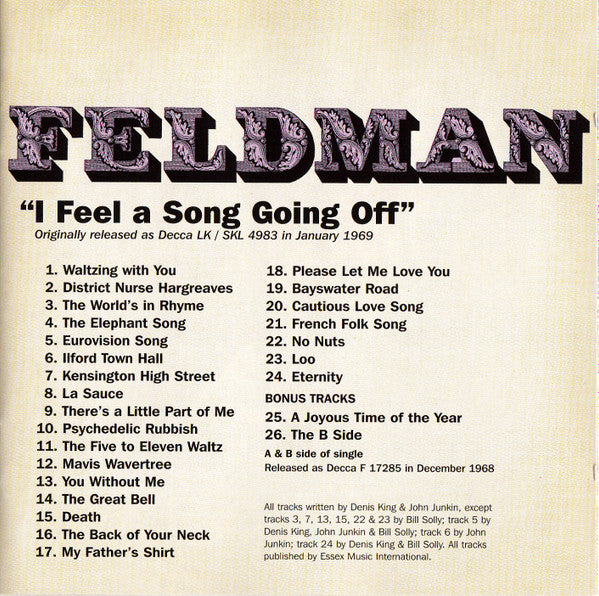 Marty Feldman (2) - I Feel A Song Going Off (CD, Album)