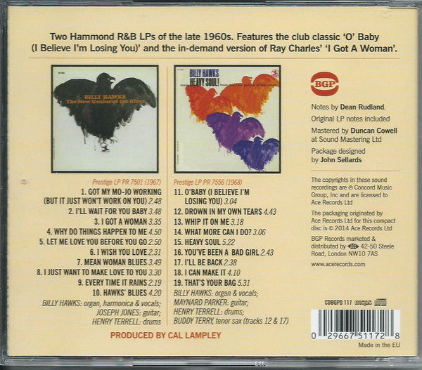 Billy Hawks - The New Genius Of The Blues / Heavy Soul! (CD, Album, Comp, RE)