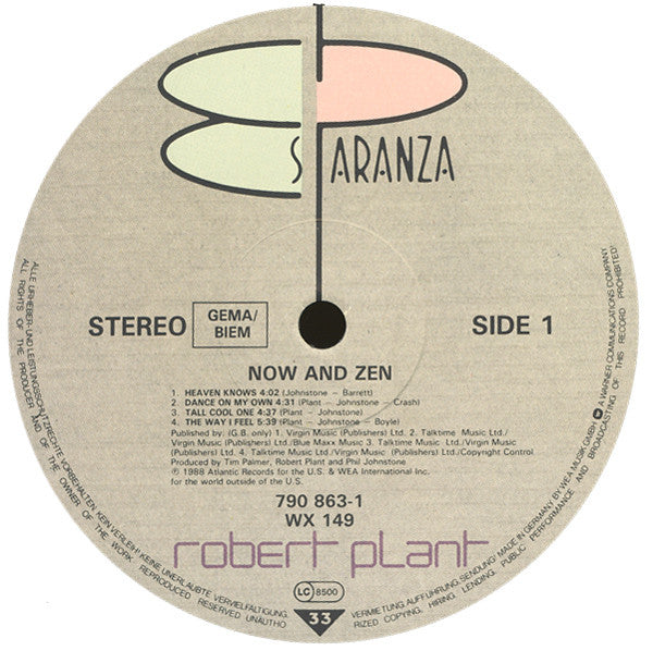 Robert Plant - Now And Zen (LP, Album)