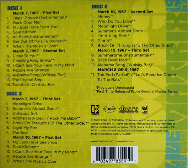 The Doors - Live At The Matrix 1967: The Original Masters : Limited Edition 3CD