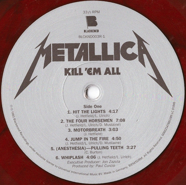 Metallica - Kill 'Em All - (Jump in the fire engine) Red Vinyl