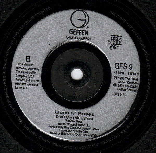 Guns N' Roses - Don't Cry - 7" Single