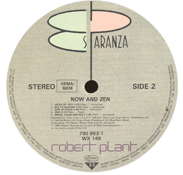 Robert Plant - Now And Zen (LP, Album)