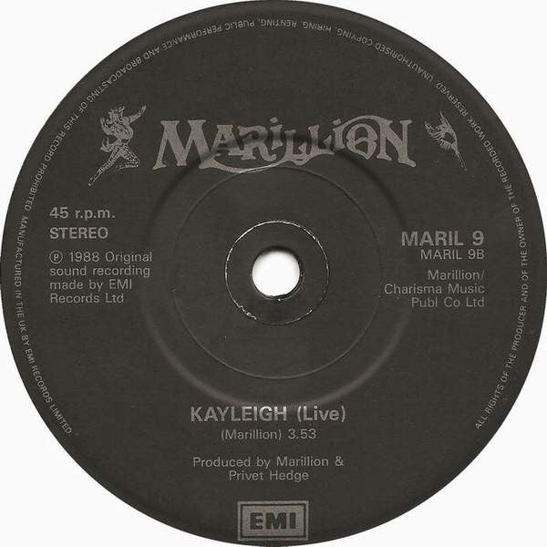 Marillion - Freaks (Live) / Kayleigh (Live) : 7" Vinyl Single