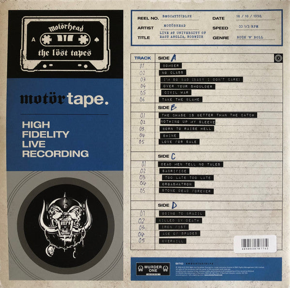Motorhead - The Löst Tapes Vol. 2 (Live In Norwich 1998) 2LP Blue Vinyl