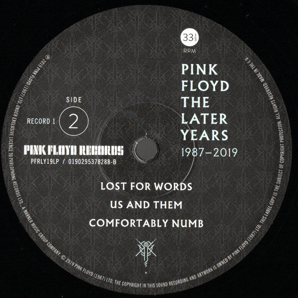 Pink Floyd - The Later Years 1987-2019 : 180g 2LP Vinyl
