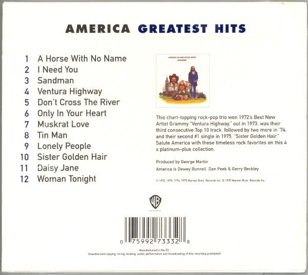 America - History - America's Greatest Hits - CD