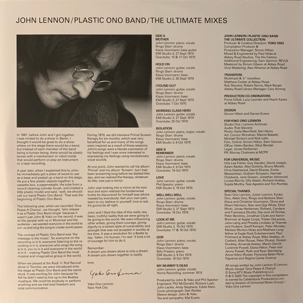 John Lennon / Plastic Ono Band - 2LP Ultimate Mixes, Vinyl