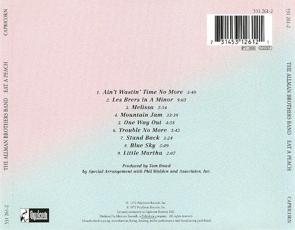 The Allman Brothers Band - Eat A Peach - Remastered CD