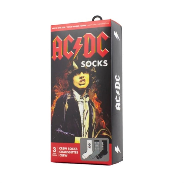 AC/DC - Perri's - AC/DC - Crew Socks (Assorted Styles 3 Pack Gift Box)