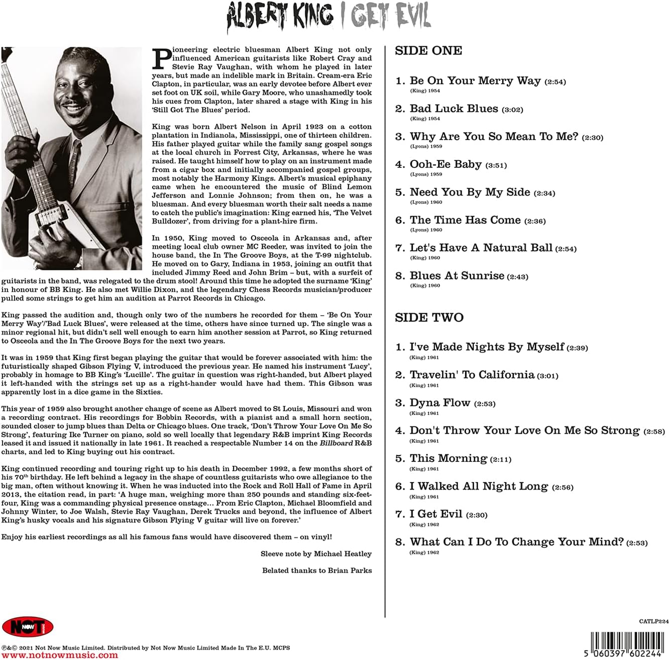 Albert King - I Get Evil - 180g Vinyl