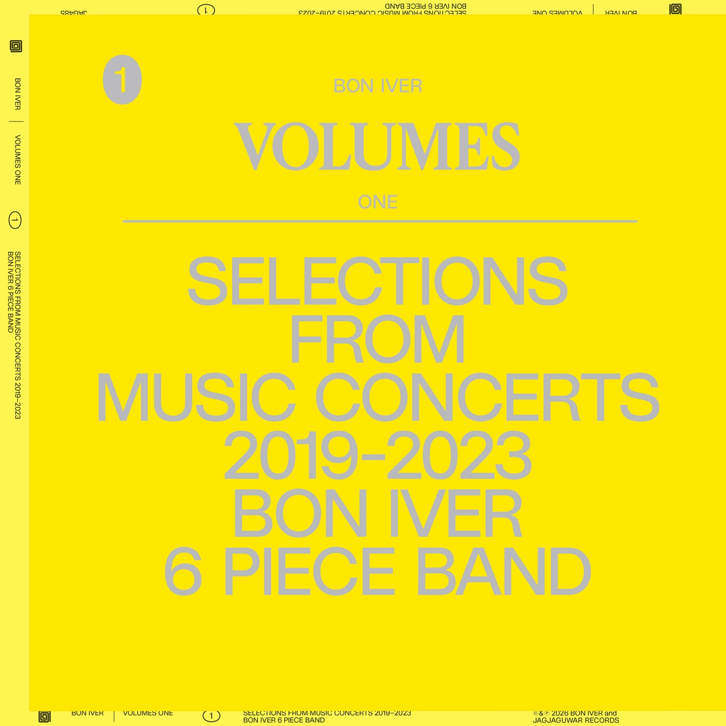 BON IVER - VOLUMES: ONE "SELECTIONS FROM MUSIC CONCERTS 2019-2023: VINYL