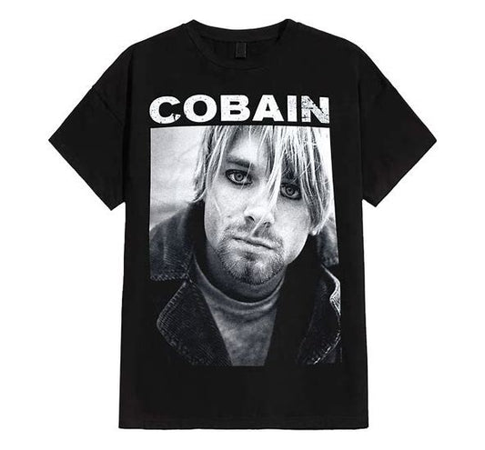 Kurt Cobain - Cobain - Black T-Shirt (Medium)