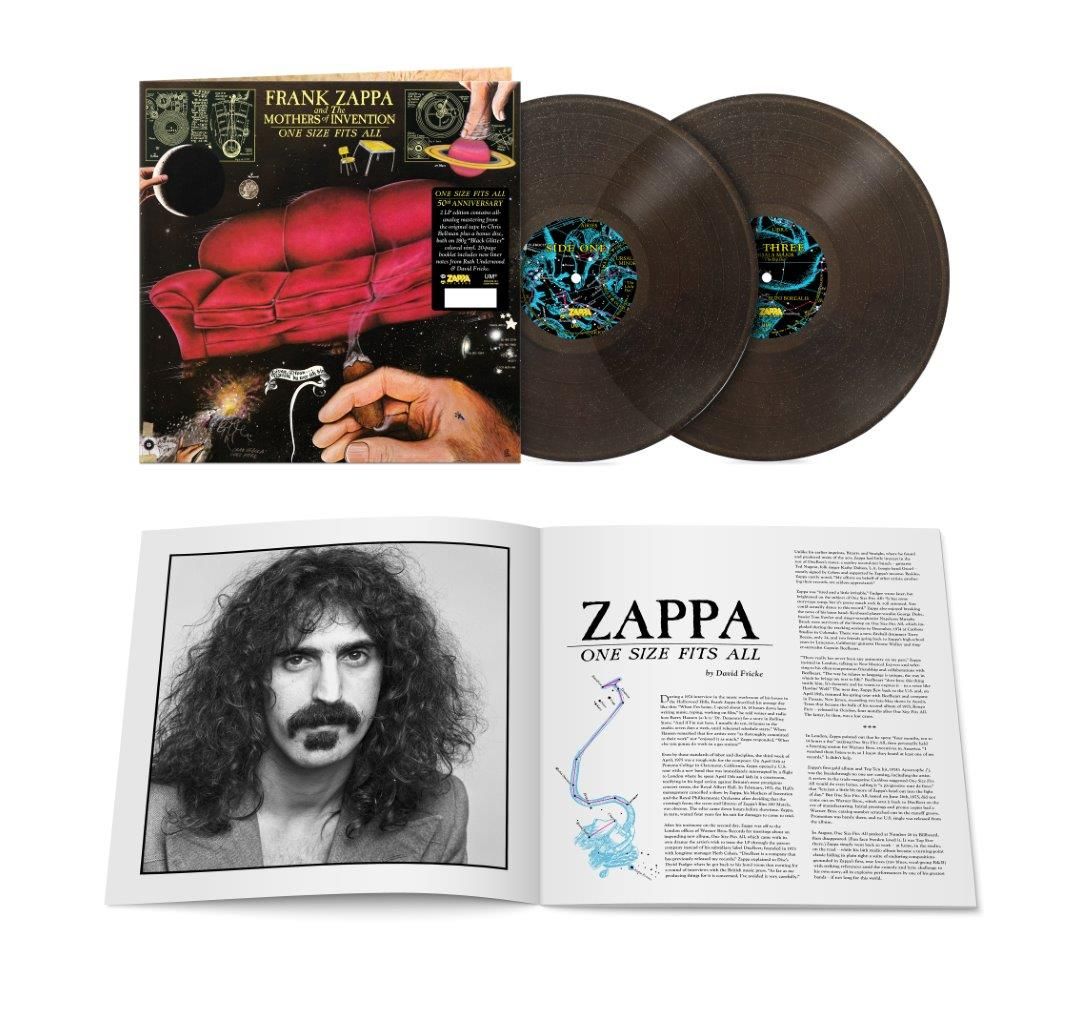 Frank Zappa - One Size Fits All - 2LP Black Glitter 50th Anniversary Vinyl