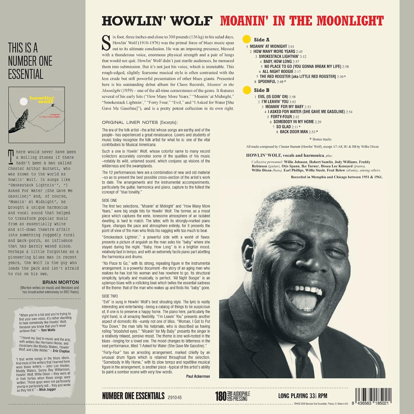 Howlin' Wolf - Moanin' In The Moonlight - 180g Vinyl