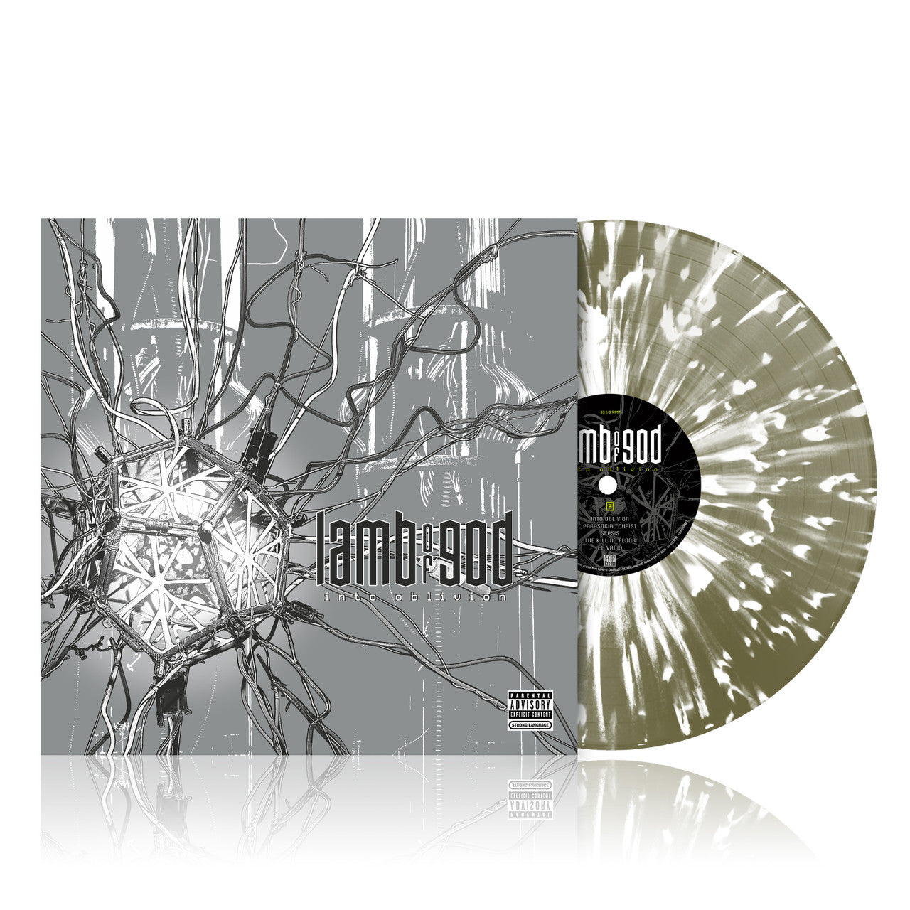 Lamb of God - Into Oblivion - Transparent Olive Green & White splatter Vinyl