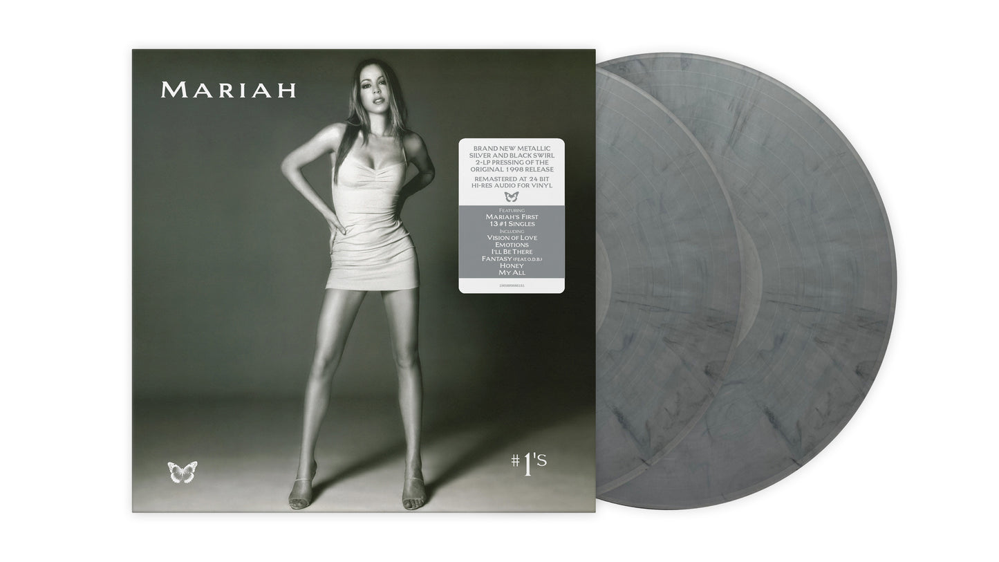 Mariah Carey - #1's Metallic Silver and Black Swirl 2LP Vinyl