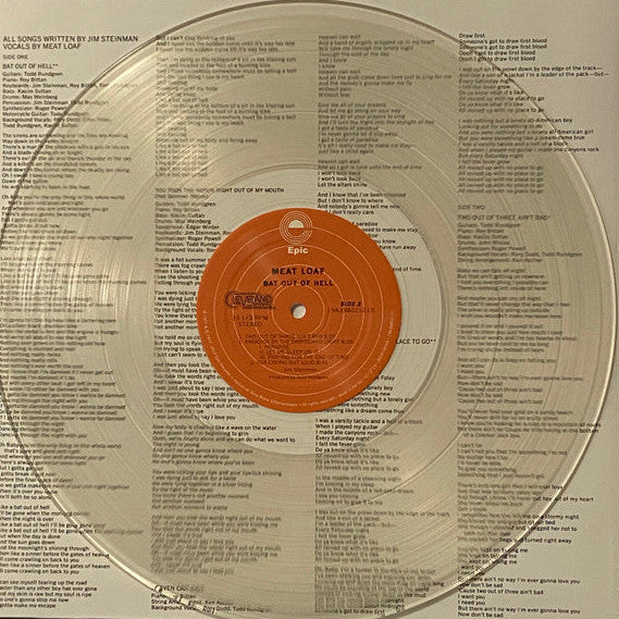 Meat Loaf - Bat Out Of Hell - 'Clear Classics' Transparent Vinyl