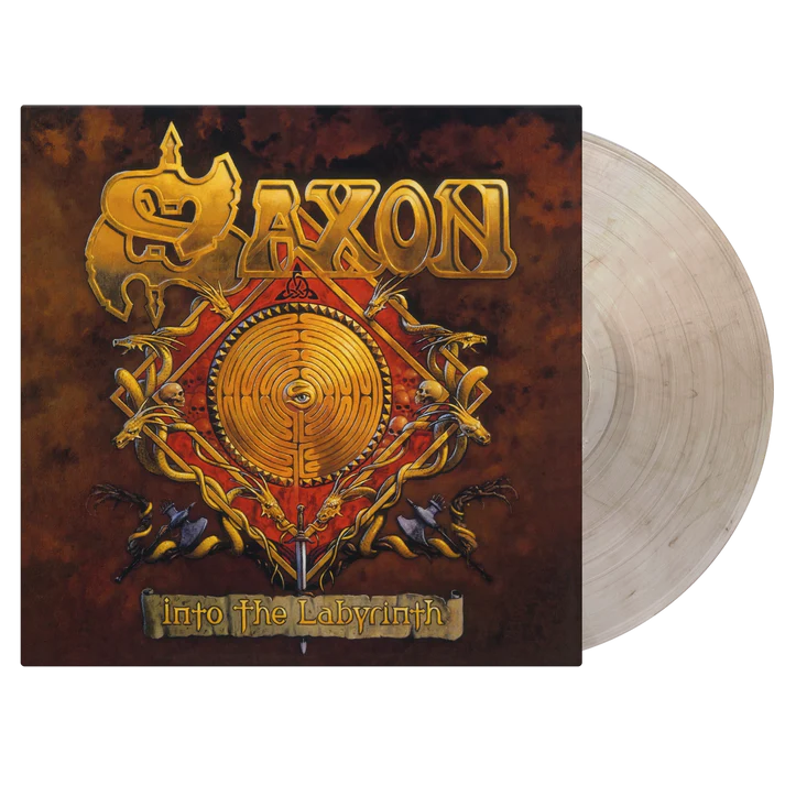 Saxon - Into The Labyrinth - Limited, Numbered, Clear & Black Marble Vinyl