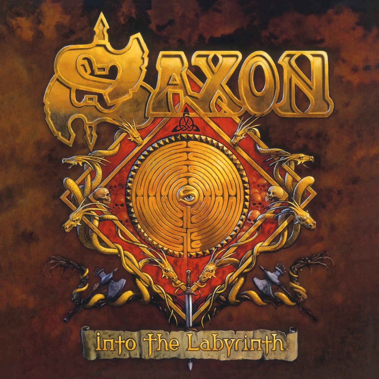 Saxon - Into The Labyrinth - Limited, Numbered, Clear & Black Marble Vinyl