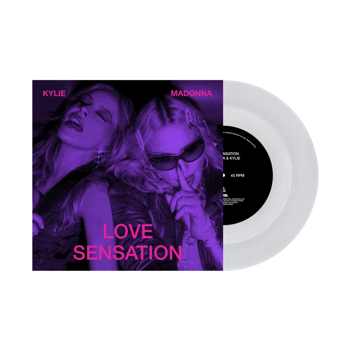 Madonna & Kylie - Love Sensation (Afterhours Mix) - Clear Transparent 7" Vinyl