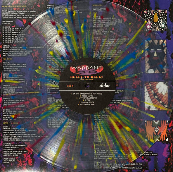 Warrant - Belly To Belly Volume 1 (30th Anniversary) - Limited Edition Splatter Vinyl