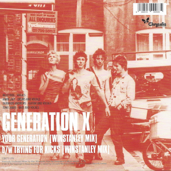 Generation X - Your Generation (Winstanley Mix) 7" Red Vinyl