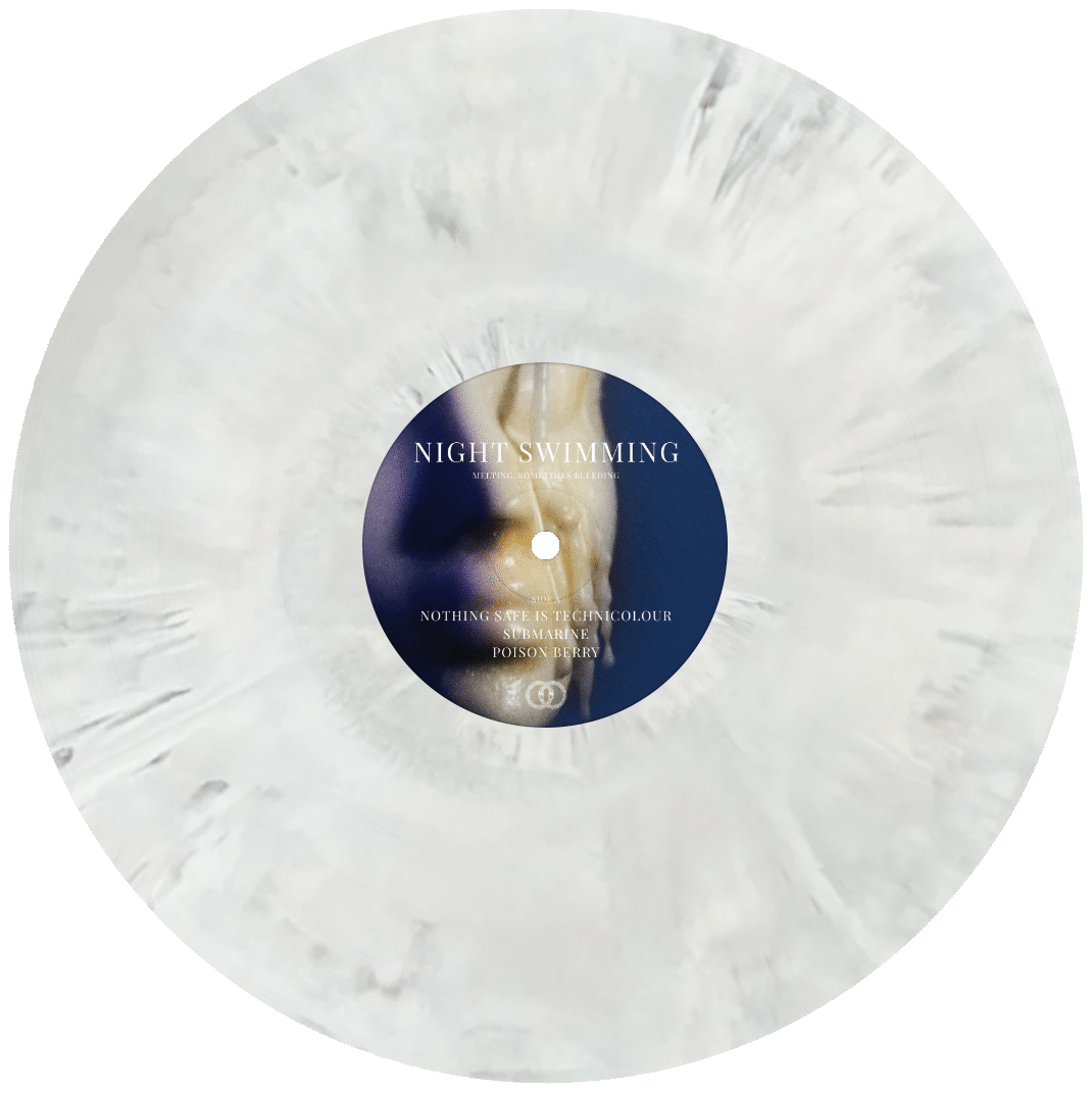 Night Swimming - Melting, Sometimes Bleeding - White Marble 12" Vinyl