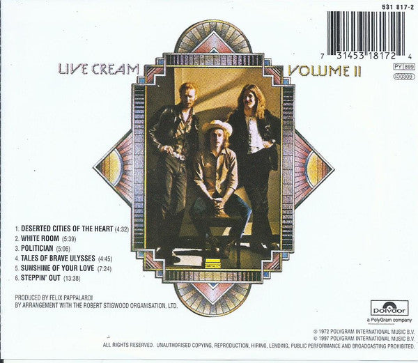 Cream - Live Cream Volume II : Remastered CD