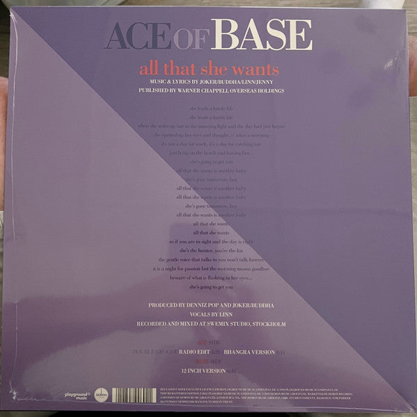 Ace Of Base - All That She Wants 12", RSD, Picture Disc Vinyl