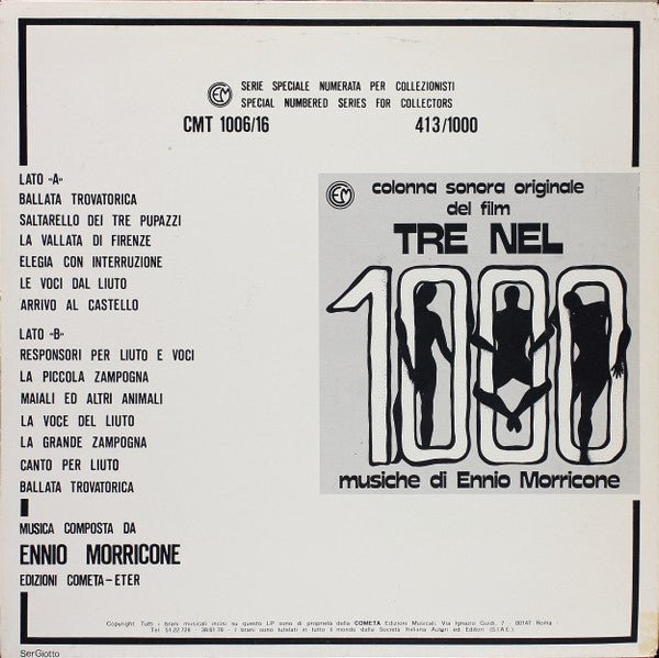 Ennio Morricone - Tre Nel 1000 (Colonna Sonora Originale Del Film) (LP, Ltd, Num)